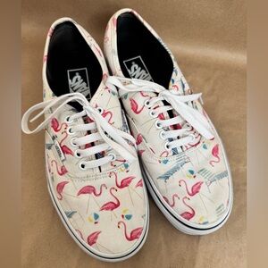Vans Unisex Classic White Pool Vibes Flamingo Sneakers. M8/W9.5